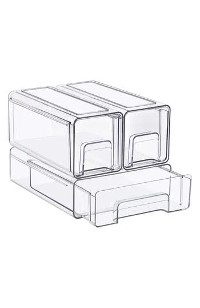 Sorbus 3pc Stackable Storage Drawers In Clear