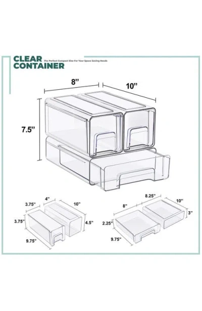 Sorbus 3pc Stackable Storage Drawers In Clear