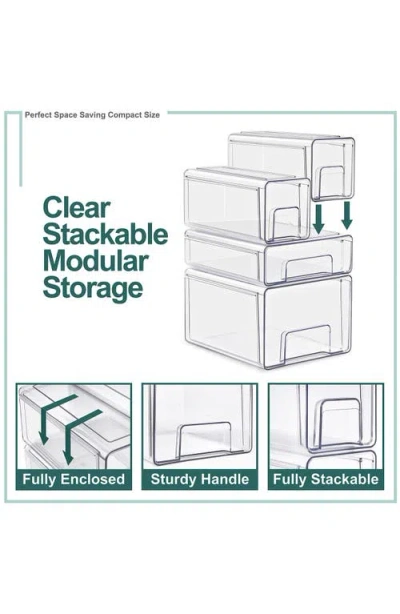 Sorbus 3pc Stackable Storage Drawers In Clear