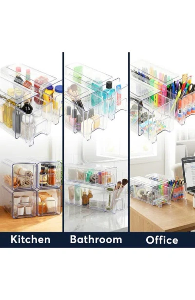 Sorbus 3pc Stackable Storage Drawers In Clear