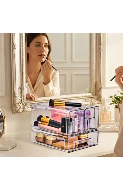 Sorbus 3pc Stackable Storage Drawers In Clear