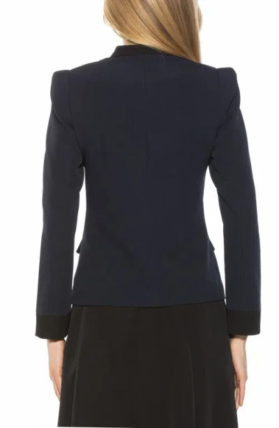 Alexia Admor Nox Button-up Blazer In Navy