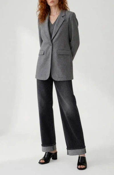 Noize Cena Structured Blazer In Grey Mix