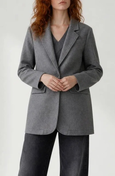 Noize Cena Structured Blazer In Grey Mix