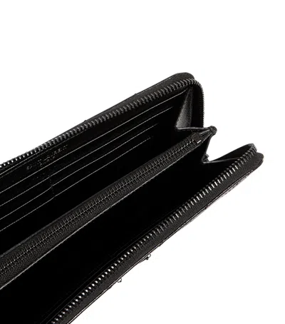 Saint Laurent Monogram Zip-around Wallet In Black