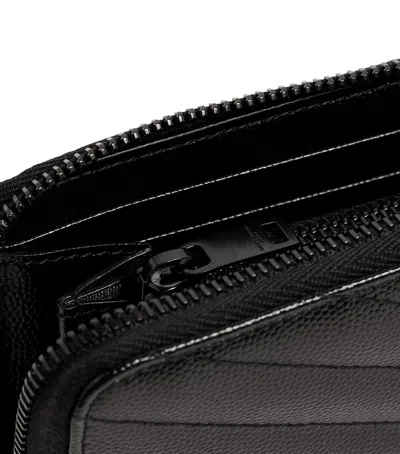 Saint Laurent Monogram Zip-around Wallet In Black