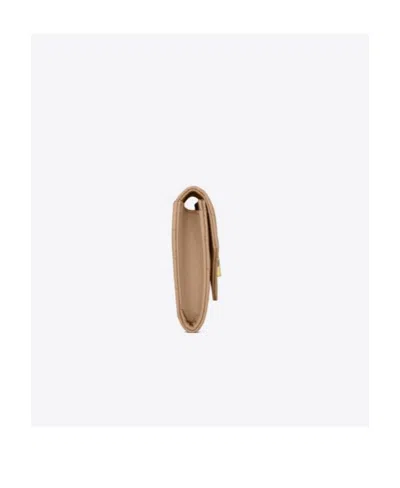 Saint Laurent Small Monogram Envelope Wallet In Nude