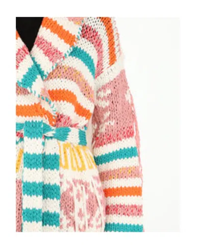 Alanui Stripe-knit Cardigan In Multi