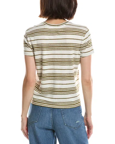 Frame The Striped Linen-blend T-shirt In Multi