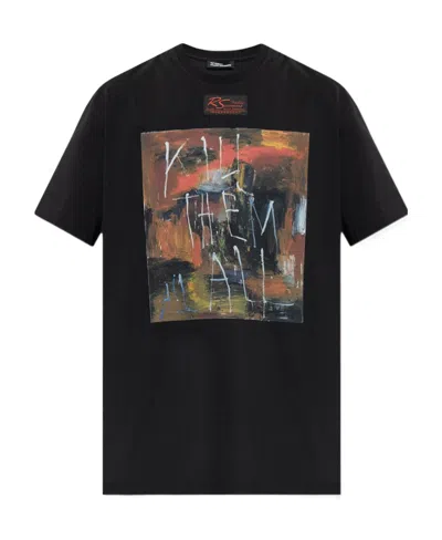 Raf Simons Oversized Kill Them All T-shirt In Black