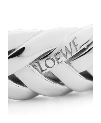 Loewe Thin Braided Cuff In Sterling Silver In Silver