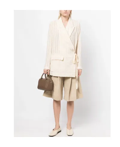 Uma Wang Wraparound Oversize Blazer In White