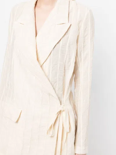 Uma Wang Wraparound Oversize Blazer In White