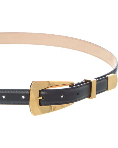 Khaite Lucca Small Leather Belt In Black
