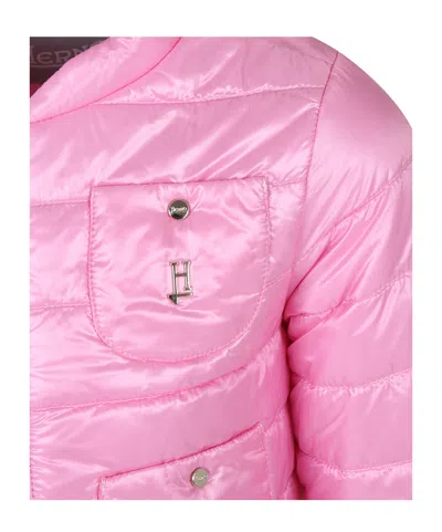 Herno Zip-up Quilted Jacket In Pink