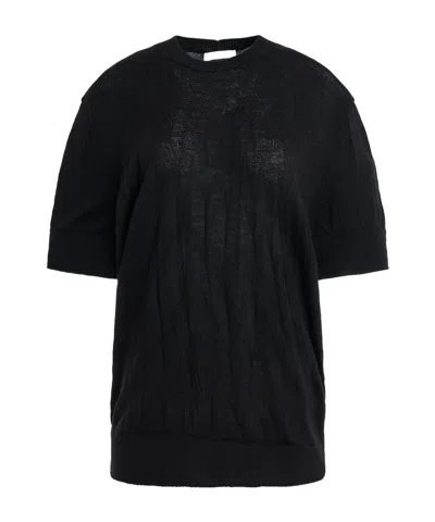 Helmut Lang Crushed Knit T-shirt In Black