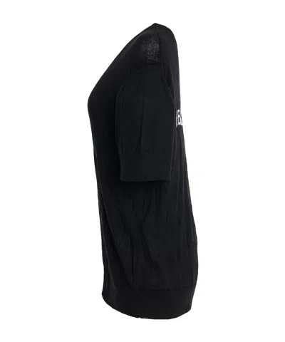Helmut Lang Crushed Knit T-shirt In Black