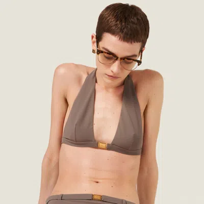 Miu Miu Top Bikini In Brown