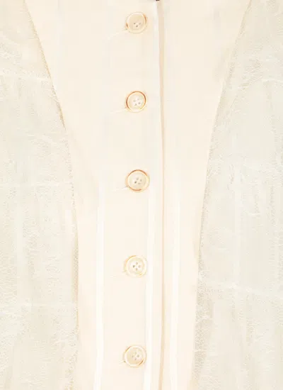 Uma Wang Laminated Single-breasted Coat In White
