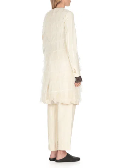 Uma Wang Laminated Single-breasted Coat In White