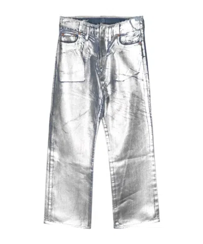 Doublet Coated Belt Loop Jeans In White