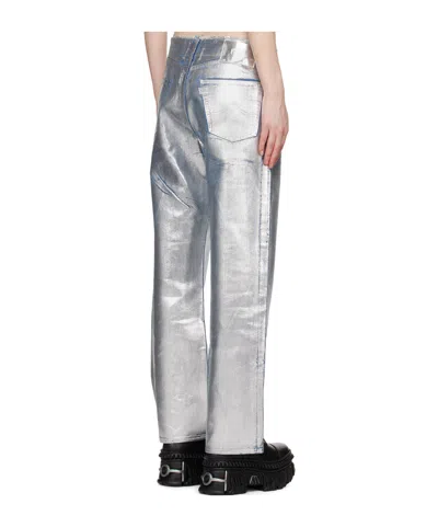 Doublet Coated Belt Loop Jeans In White