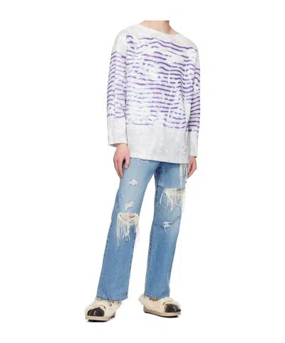 Doublet Mirage Basque Long-sleeve T-shirt In White