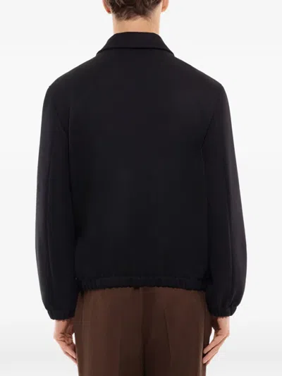 Fursac Zip-front Spread-collar Jacket In Black