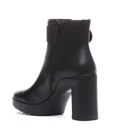 Liu •jo 100mm Leather Boots In Black