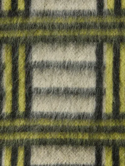 La Doublej Check-pattern Button-up Cardigan In Green