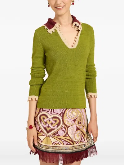 La Doublej Picket Polo Jumper In Multi
