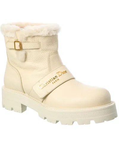 Dior D-quest Leather Boot In White