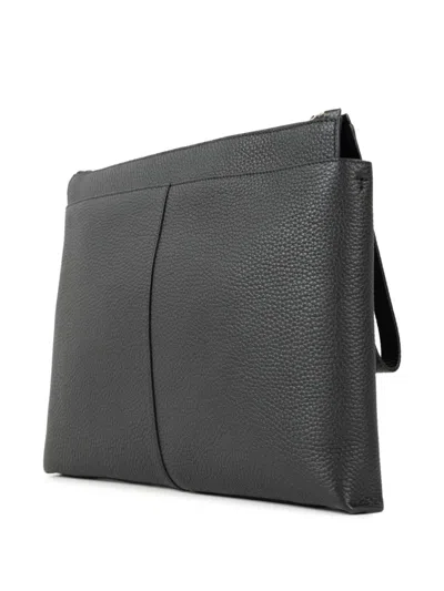Tod's Logo-patch Pebbled Clutch Bag In Pattern
