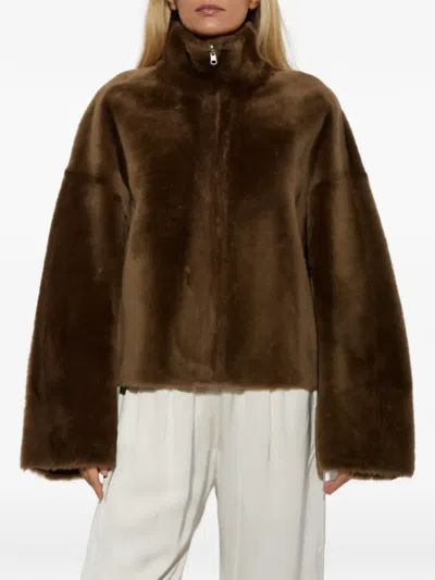 Arma Indy Reversible Shearling Jacket In Brown