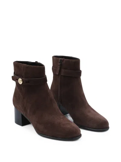 Tory Burch Chunky Heeled Ankle Boots In Brown