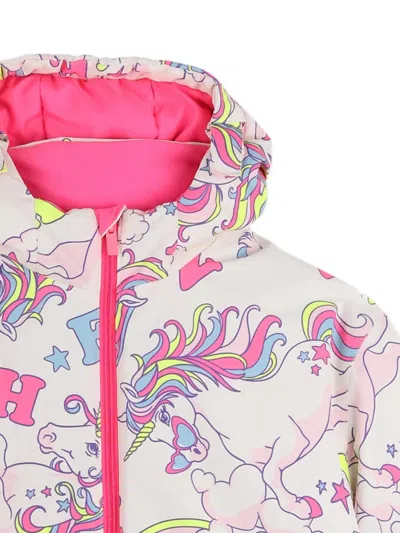 Billieblush Unicorn-patterned Padded Jacket In Pink
