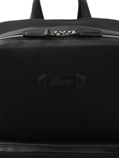 Brioni Zip Backpack Adjustable Straps Top Handle In White