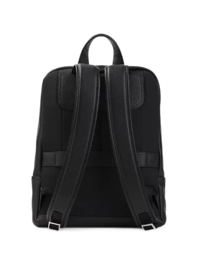 Brioni Embossed Logo Grained Leather Backpack In Red
