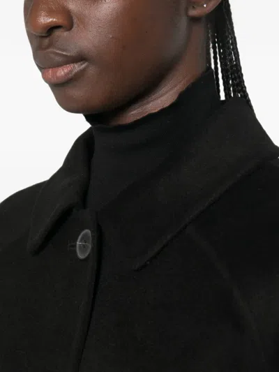 The Dynamis Studio Raglan-sleeve Button-down Coat In Black