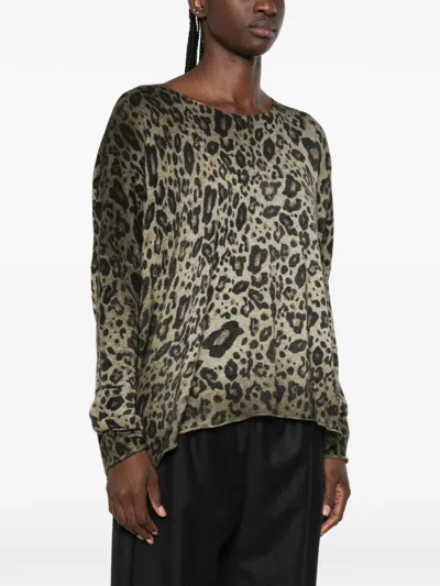 Avant Toi Leopard-print Sweater In Multi