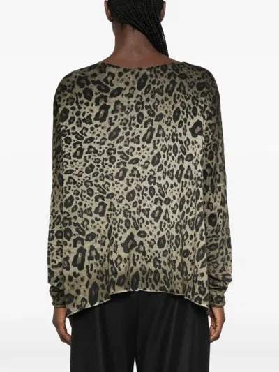 Avant Toi Leopard-print Sweater In Multi