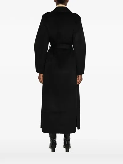 The Dynamis Studio Double-breasted Belted Coat In Black