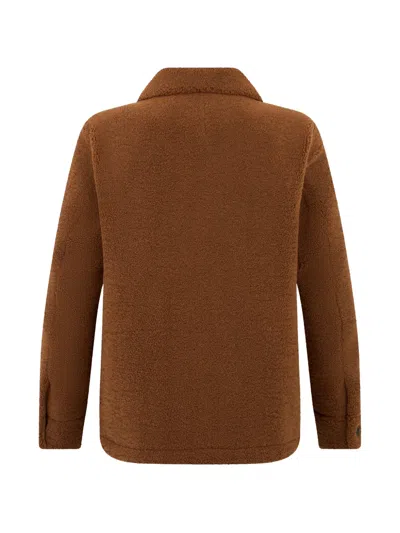 Herno Button-up Coat In Brown