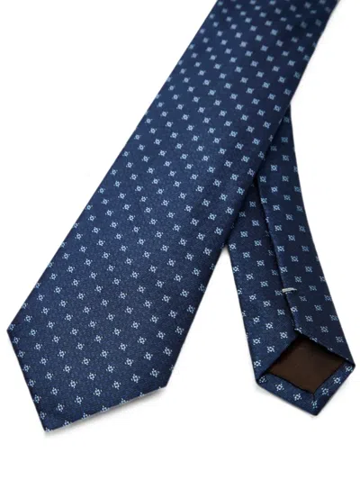 Canali Geometric-print Silk Tie In Multi