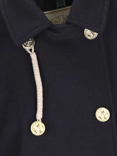 Camplin Double-breasted Anchor-button Coat In Blue