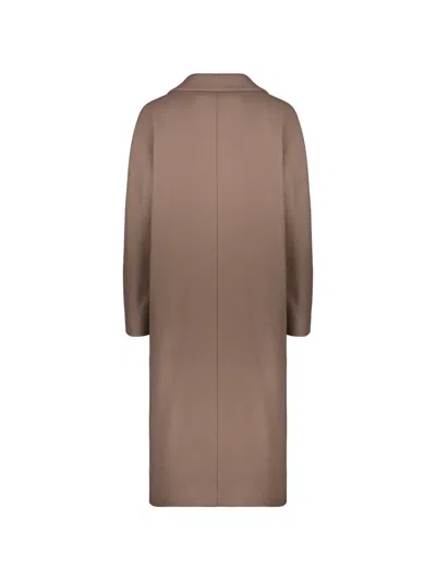 Herno Lapel-collar Button-up Coat In Neutral