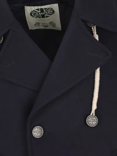 Camplin Double-breasted Logo-button Coat In Black