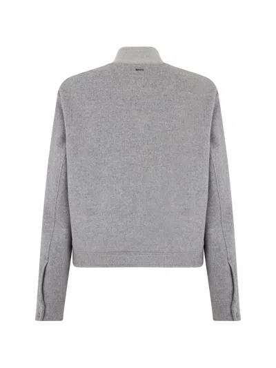 Herno Button-up Bomber Jacket In Gray