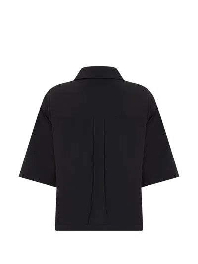Herno Boxy Three-quarter Sleeve Buttoned Jacket In Black