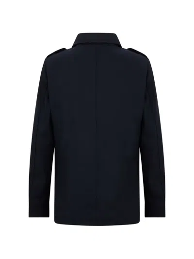 Herno Double-breasted Buttoned Coat In Blue
